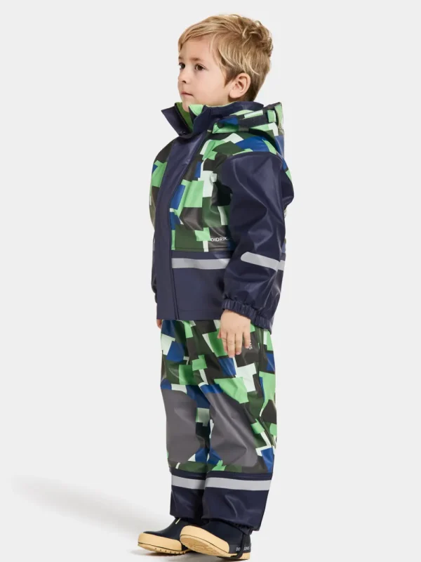 Didriksons Boardman Printed Kids' Set>Barn Fodrade Regnställ