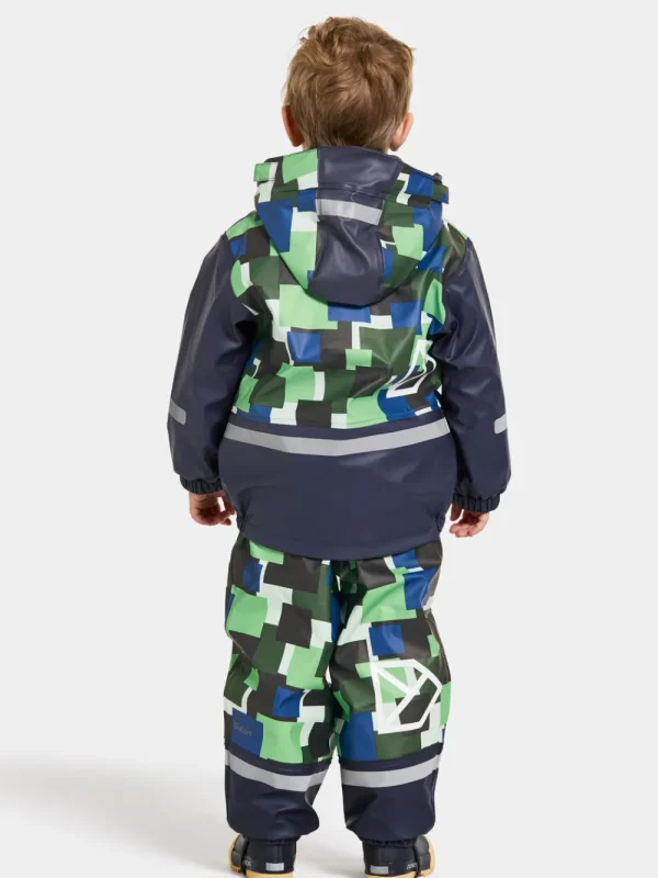 Didriksons Boardman Printed Kids' Set>Barn Fodrade Regnställ