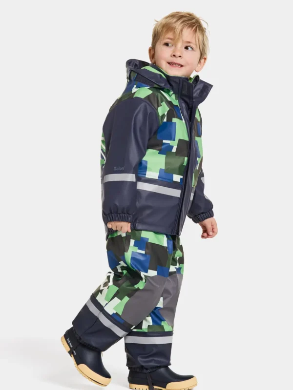 Didriksons Boardman Printed Kids' Set>Barn Fodrade Regnställ