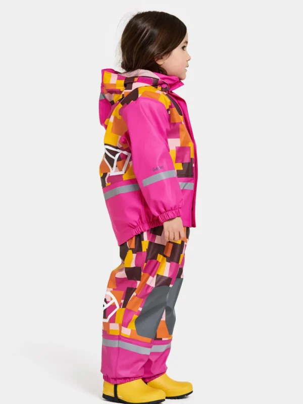 Didriksons Boardman Printed Kids' Set>Barn Fodrade Regnställ