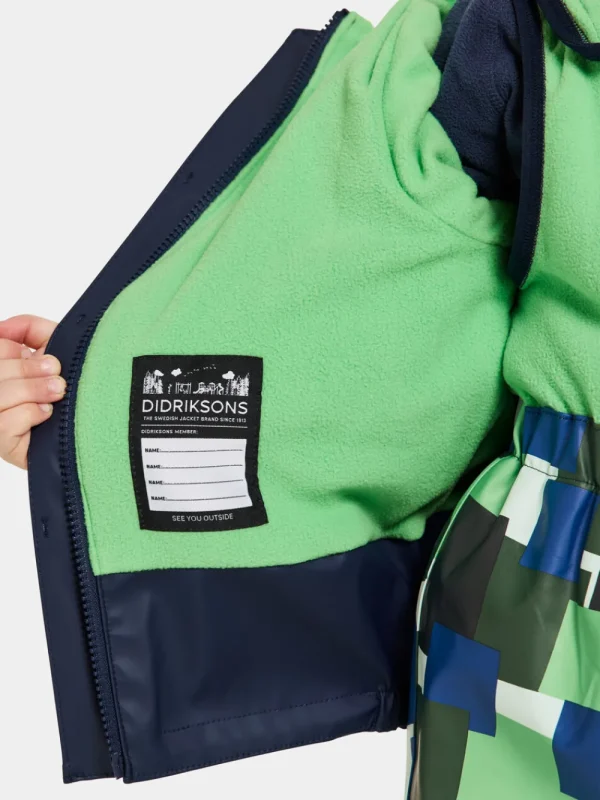 Didriksons Boardman Printed Kids' Set>Barn Fodrade Regnställ