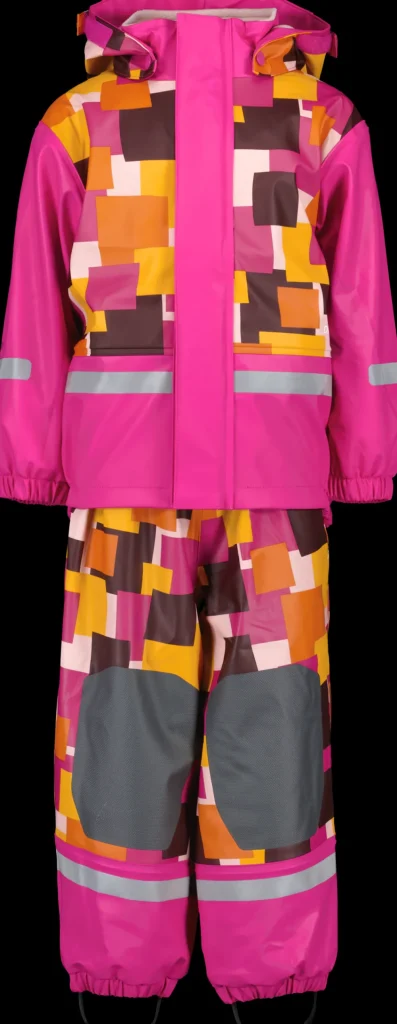 Didriksons Boardman Printed Kids' Set>Barn Fodrade Regnställ