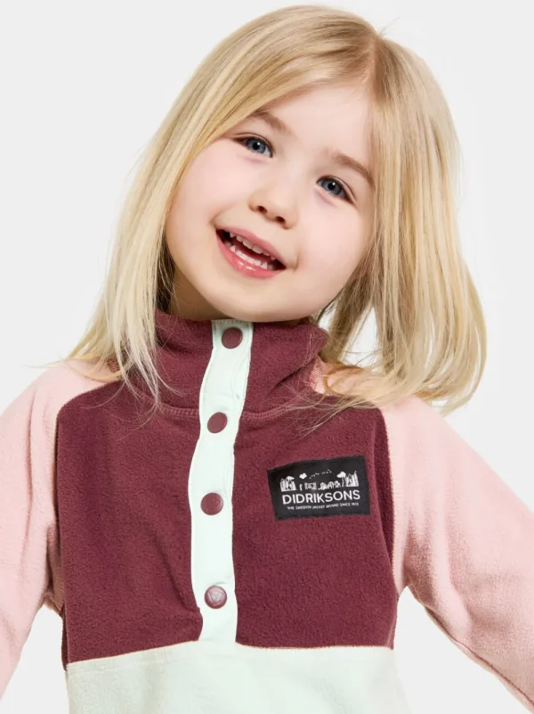 Didriksons Monte Kids' Half Button>Barn Fleecetröjor & Mellanlager | Fleecejackor & Fleecetröjor