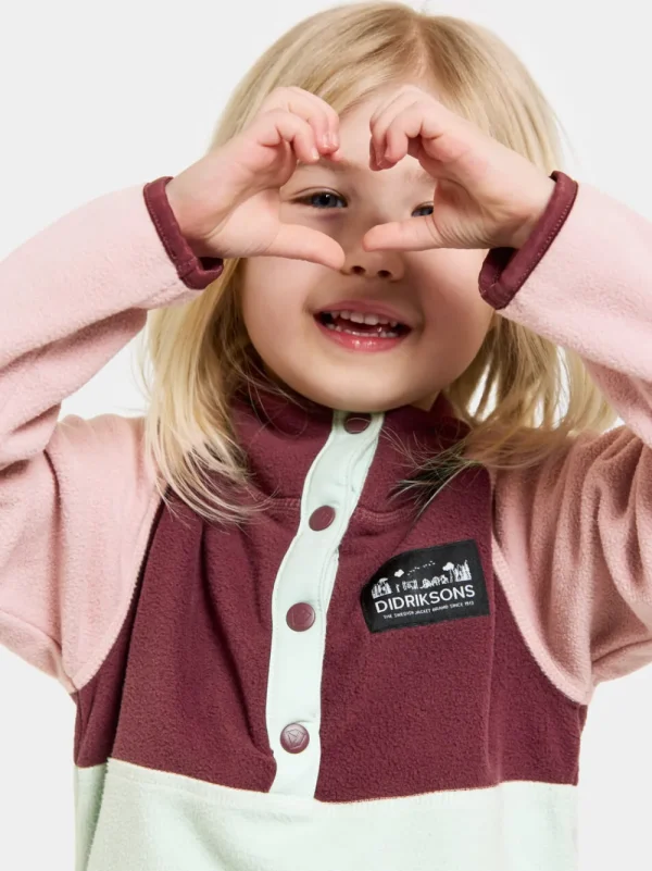 Didriksons Monte Kids' Half Button>Barn Fleecetröjor & Mellanlager | Fleecejackor & Fleecetröjor