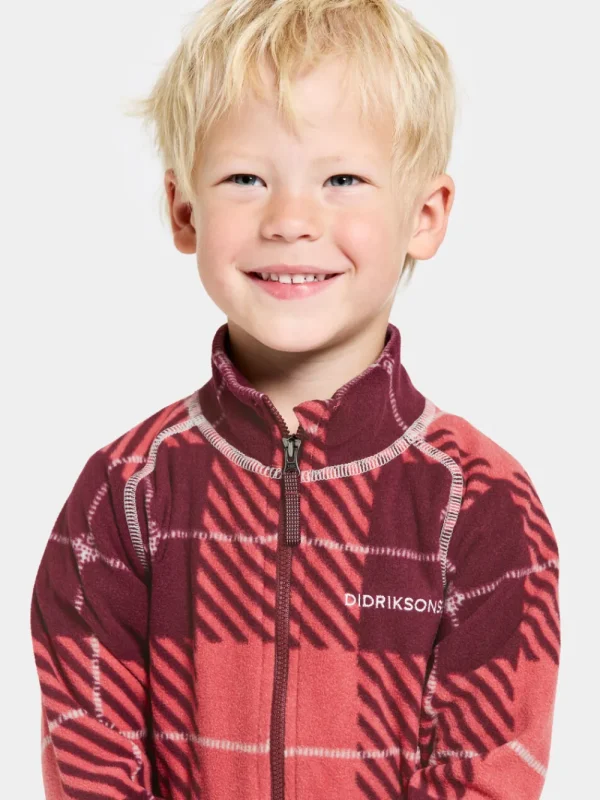 Didriksons Monte Printed Kids' Full-Zip Termos>Barn Fleecetröjor & Mellanlager | Tröjor & T-Shirts
