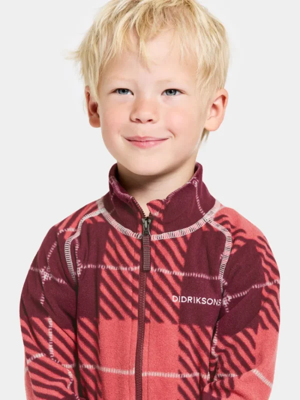 Didriksons Monte Printed Kids' Full-Zip Termos>Barn Fleecetröjor & Mellanlager | Tröjor & T-Shirts