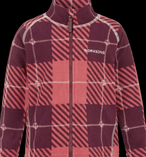 Didriksons Monte Printed Kids' Full-Zip Termos>Barn Fleecetröjor & Mellanlager | Tröjor & T-Shirts