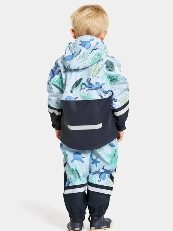 Didriksons Waterman Printed Kids' Set>Barn Ofodrade Regnställ