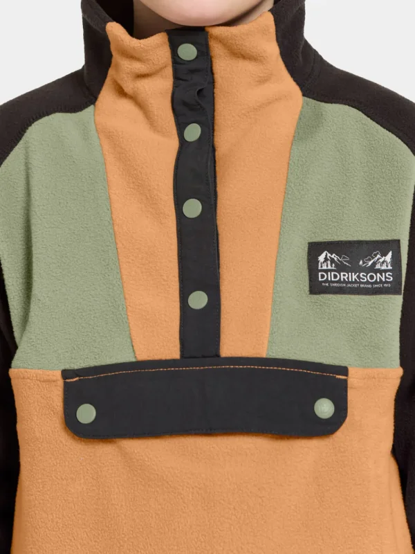 Didriksons Yokto Kids' half button>Barn Fleecetröjor & Mellanlager | Fleecejackor & Fleecetröjor
